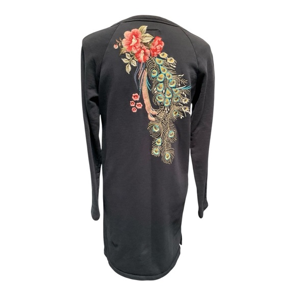 Driftwood Layla Peacock Sweatshirt Dress Size S - Picture 5 of 9